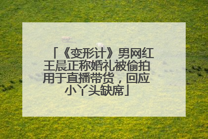 《变形计》男网红王晨正称婚礼被偷拍用于直播带货，回应小丫头缺席