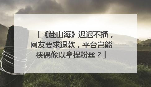 《赴山海》迟迟不播，网友要求退款，平台岂能挟偶像以拿捏粉丝？
