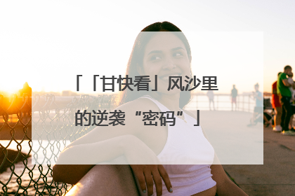 「甘快看」风沙里的逆袭“密码”