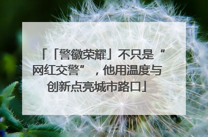 「警徽荣耀」不只是“网红交警”，他用温度与创新点亮城市路口