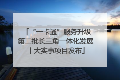 “一卡通”服务升级 第二批长三角一体化发展十大实事项目发布