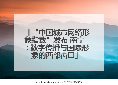 “中国城市网络形象指数”发布 南宁：数字传播与国际形象的西部窗口