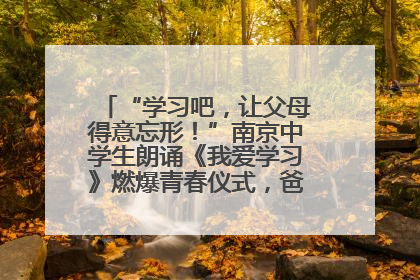 “学习吧，让父母得意忘形！”南京中学生朗诵《我爱学习》燃爆青春仪式，爸妈看了都笑了