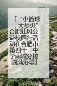 “小篮球，大梦想”合肥狂风公益校园行活动在合肥市第四十二中学南城分校圆满落幕