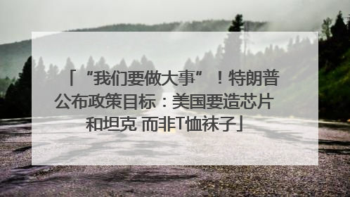 “我们要做大事”！特朗普公布政策目标：美国要造芯片和坦克 而非T恤袜子