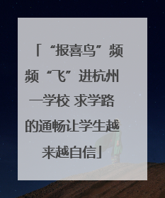 “报喜鸟”频频“飞”进杭州一学校 求学路的通畅让学生越来越自信