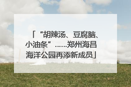 “胡辣汤、豆腐脑、小油条”……郑州海昌海洋公园再添新成员