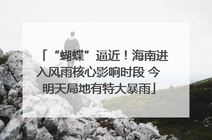 “蝴蝶”逼近！海南进入风雨核心影响时段 今明天局地有特大暴雨