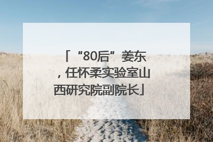 “80后”姜东，任怀柔实验室山西研究院副院长