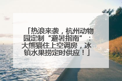 热浪来袭，杭州动物园定制“避暑指南”：大熊猫住上空调房，冰镇水果捞定时供应！