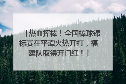 热血挥棒！全国棒球锦标赛在平潭火热开打，福建队取得开门红！