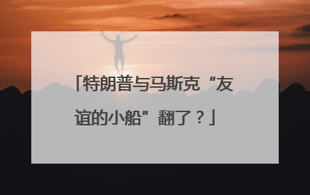 特朗普与马斯克“友谊的小船”翻了？