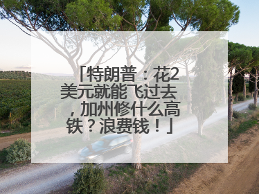 特朗普：花2美元就能飞过去，加州修什么高铁？浪费钱！
