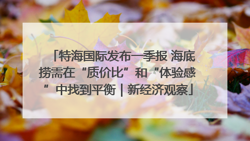 特海国际发布一季报 海底捞需在“质价比”和“体验感”中找到平衡｜新经济观察