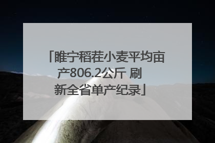 睢宁稻茬小麦平均亩产806.2公斤 刷新全省单产纪录