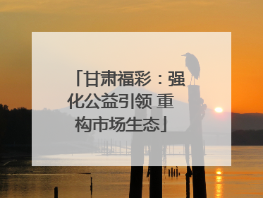 甘肃福彩：强化公益引领 重构市场生态