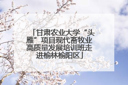 甘肃农业大学“头雁”项目现代畜牧业高质量发展培训班走进榆林榆阳区