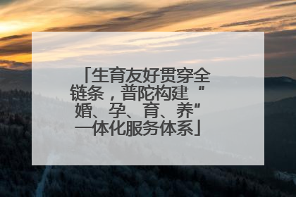 生育友好贯穿全链条，普陀构建“婚、孕、育、养”一体化服务体系