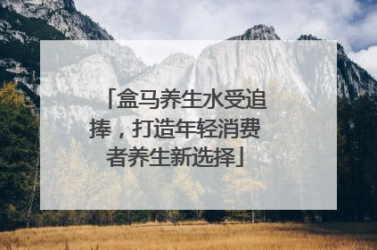 盒马养生水受追捧，打造年轻消费者养生新选择