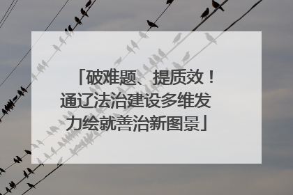 破难题、提质效！通辽法治建设多维发力绘就善治新图景