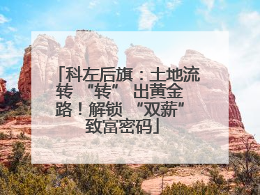 科左后旗：土地流转 “转” 出黄金路！解锁 “双薪” 致富密码