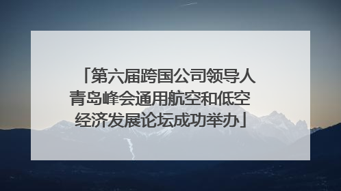 第六届跨国公司领导人青岛峰会通用航空和低空经济发展论坛成功举办