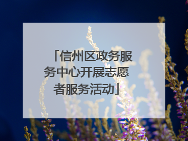 信州区政务服务中心开展志愿者服务活动