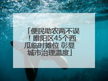 便民助农两不误！睢阳区45个西瓜临时摊位 彰显城市治理温度
