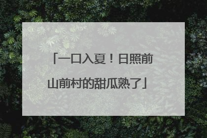 一口入夏！日照前山前村的甜瓜熟了