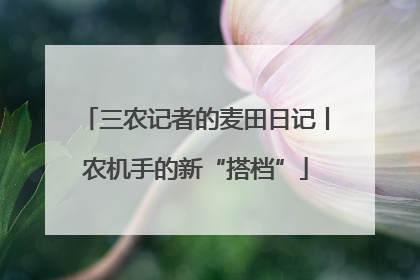 三农记者的麦田日记丨农机手的新“搭档”