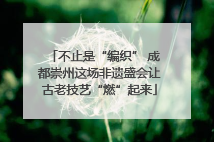 不止是“编织” 成都崇州这场非遗盛会让古老技艺“燃”起来