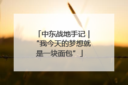 中东战地手记｜“我今天的梦想就是一块面包”