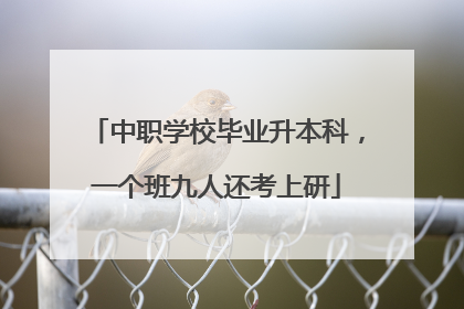 中职学校毕业升本科，一个班九人还考上研