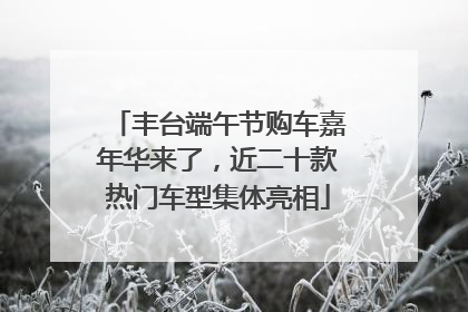 丰台端午节购车嘉年华来了，近二十款热门车型集体亮相