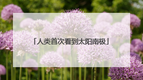 人类首次看到太阳南极