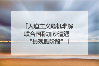 人道主义危机难解 联合国称加沙遭遇“最残酷阶段”
