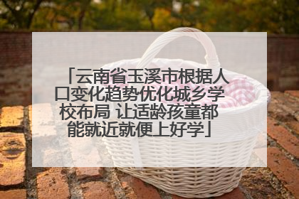 云南省玉溪市根据人口变化趋势优化城乡学校布局 让适龄孩童都能就近就便上好学