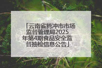 云南省腾冲市市场监督管理局2025年第4期食品安全监督抽检信息公告