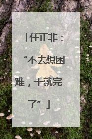 任正非：“不去想困难，干就完了”