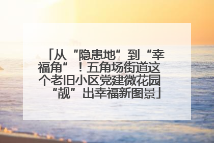从“隐患地”到“幸福角”！五角场街道这个老旧小区党建微花园“靓”出幸福新图景