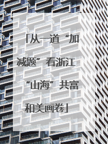 从一道“加减题”看浙江“山海”共富和美画卷