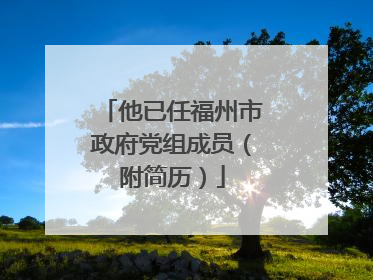 他已任福州市政府党组成员（附简历）