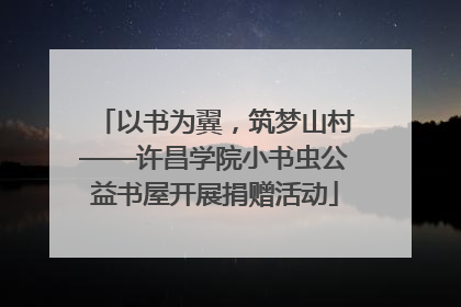 以书为翼，筑梦山村——许昌学院小书虫公益书屋开展捐赠活动