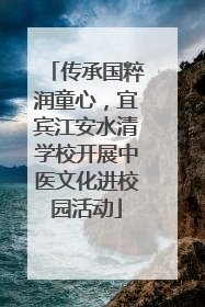 传承国粹润童心，宜宾江安水清学校开展中医文化进校园活动