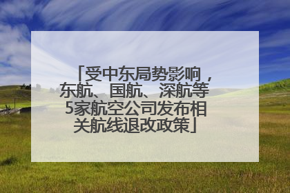 受中东局势影响，东航、国航、深航等5家航空公司发布相关航线退改政策