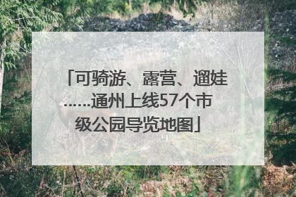 可骑游、露营、遛娃……通州上线57个市级公园导览地图