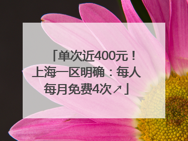 单次近400元！上海一区明确：每人每月免费4次↗