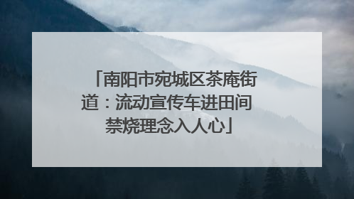 南阳市宛城区茶庵街道：流动宣传车进田间 禁烧理念入人心