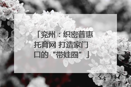 兖州：织密普惠托育网 打造家门口的“带娃圈”