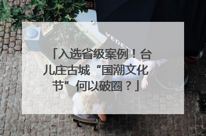 入选省级案例！台儿庄古城“国潮文化节”何以破圈？